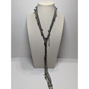 Multistrand & Multicolor Lariat Tassle Necklace